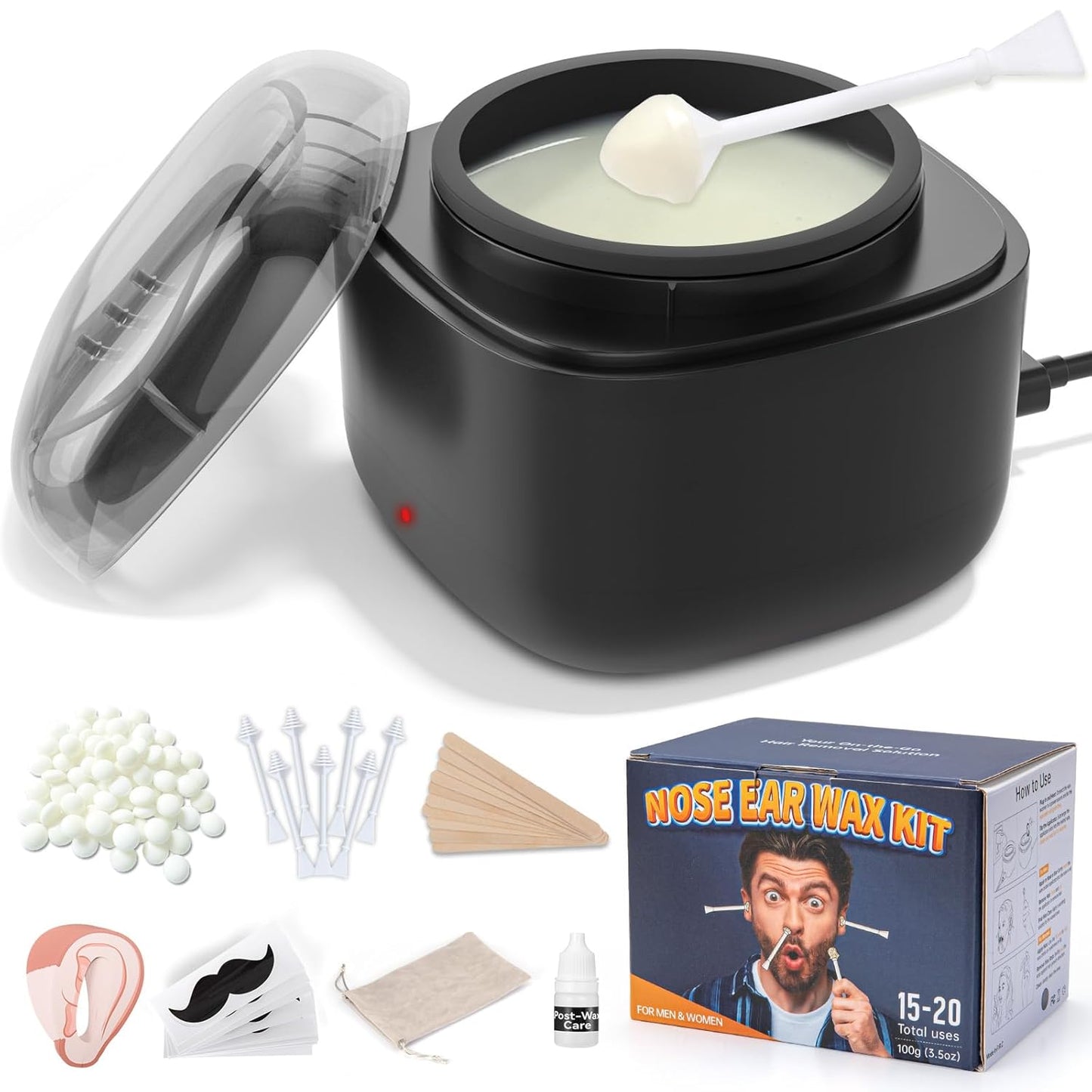 AUZEAL Kit de cera nasal para hombre, kit de depilación de nariz y...