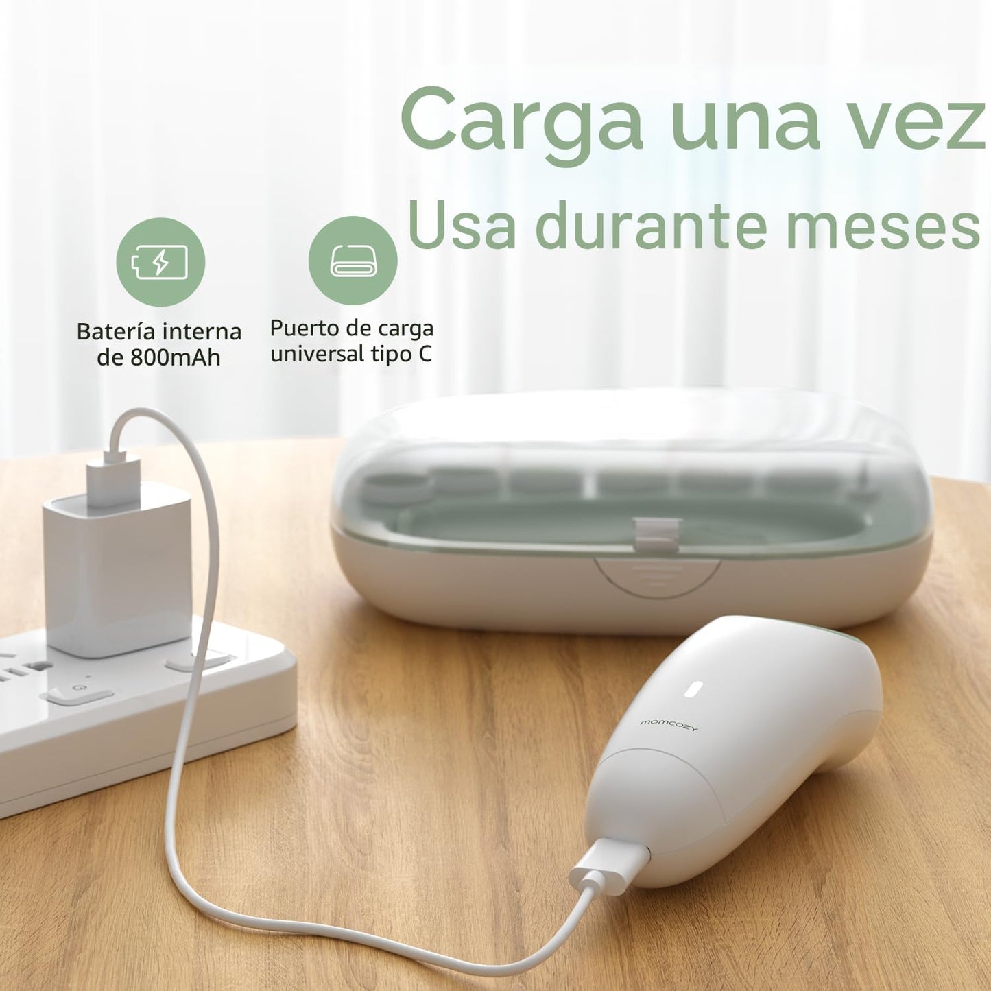 Momcozy Lima eléctrica de uñas para bebé, recortadora de uñas eléct...