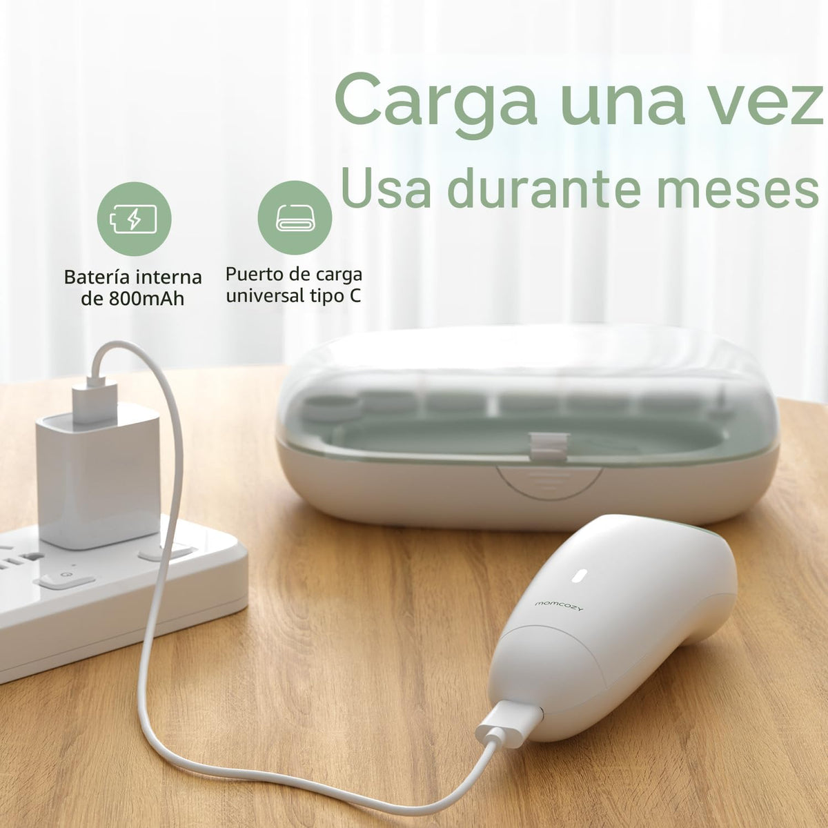 Momcozy Lima eléctrica de uñas para bebé, recortadora de uñas eléct...