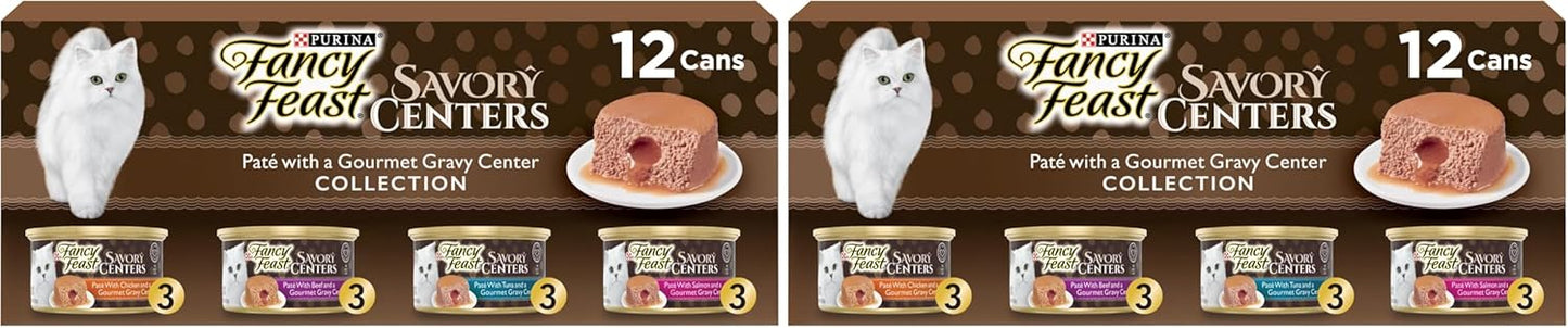 Fancy Feast Purina Savory Centers - Paquete variado de paté de comi...