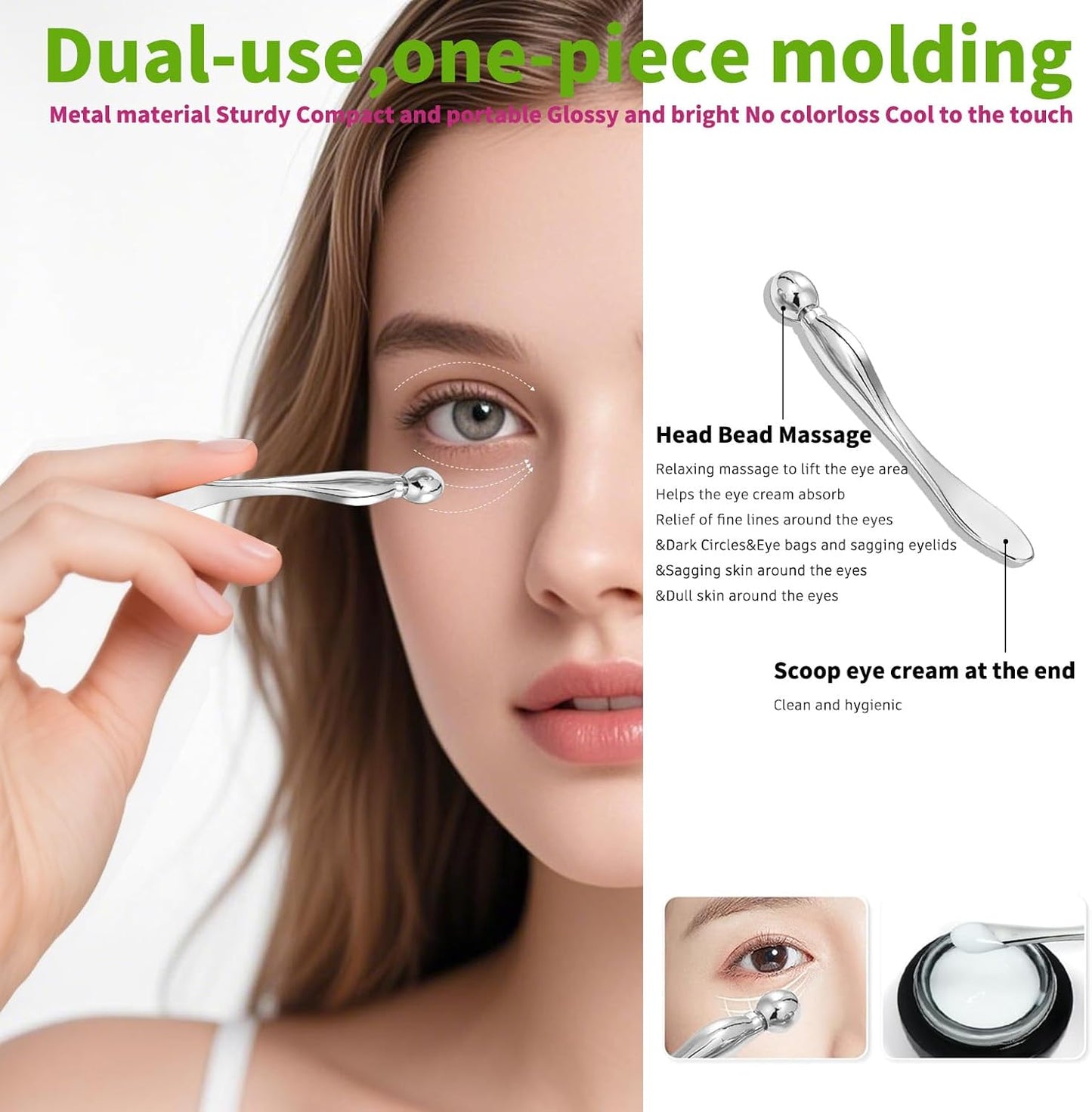 Annarose - Rodillo masajeador facial para la piel y Gua Sha, herram...
