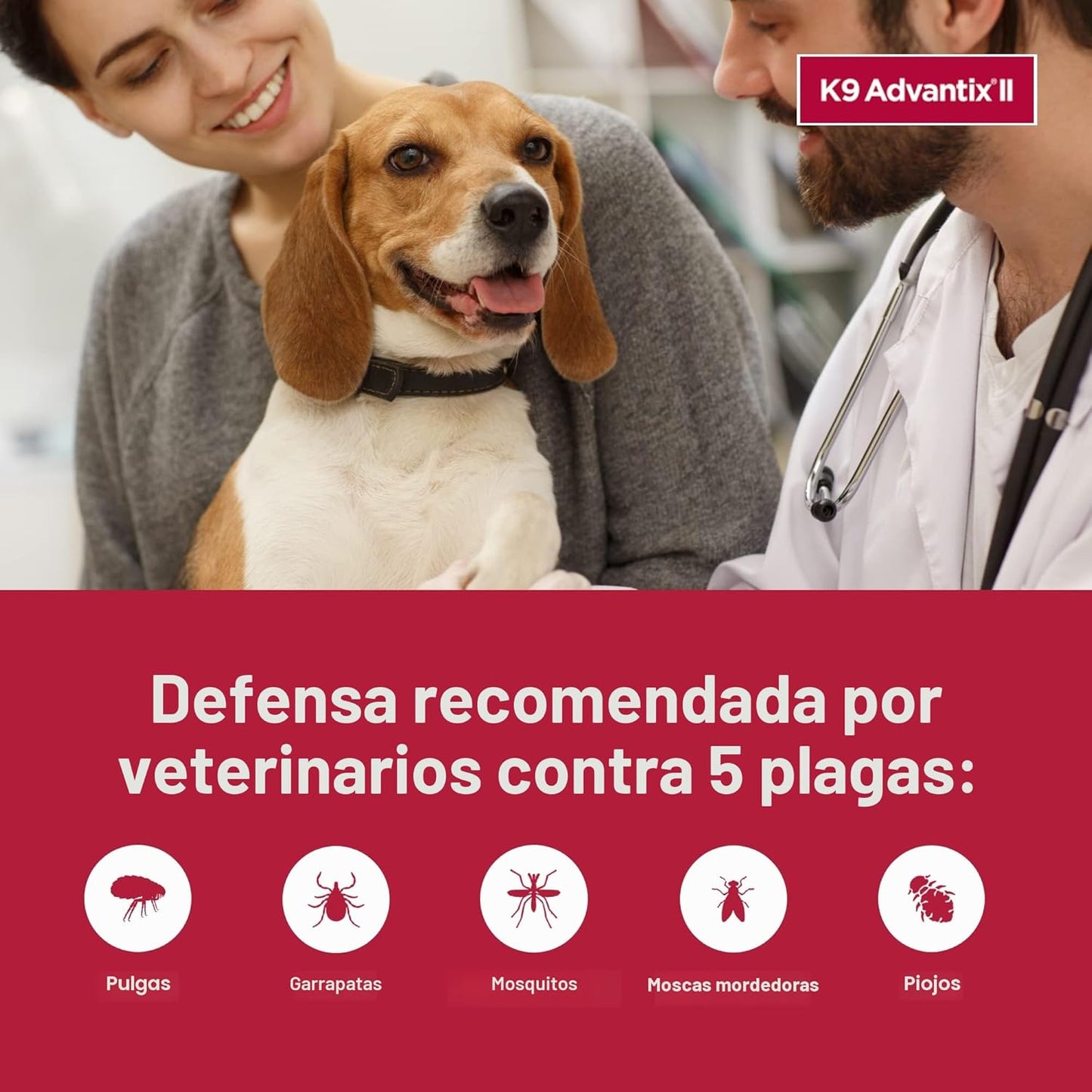 K9 Advantix II Tratamiento y prevención de pulgas, garrapatas y mos...