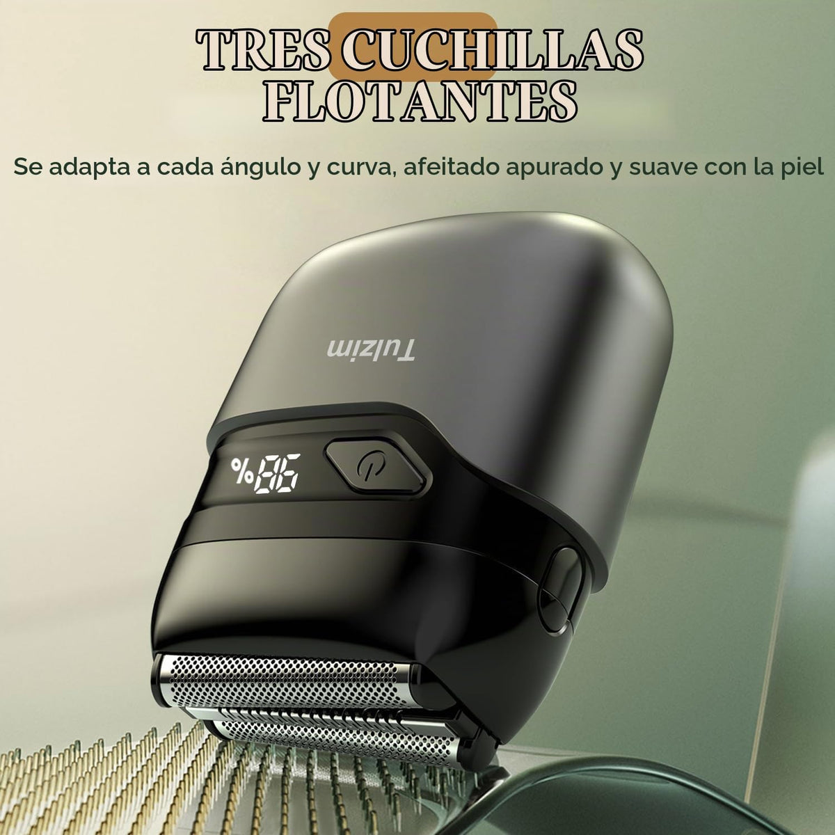Tulzim Afeitadora eléctrica de lámina para hombres: 3 cuchillas flo...