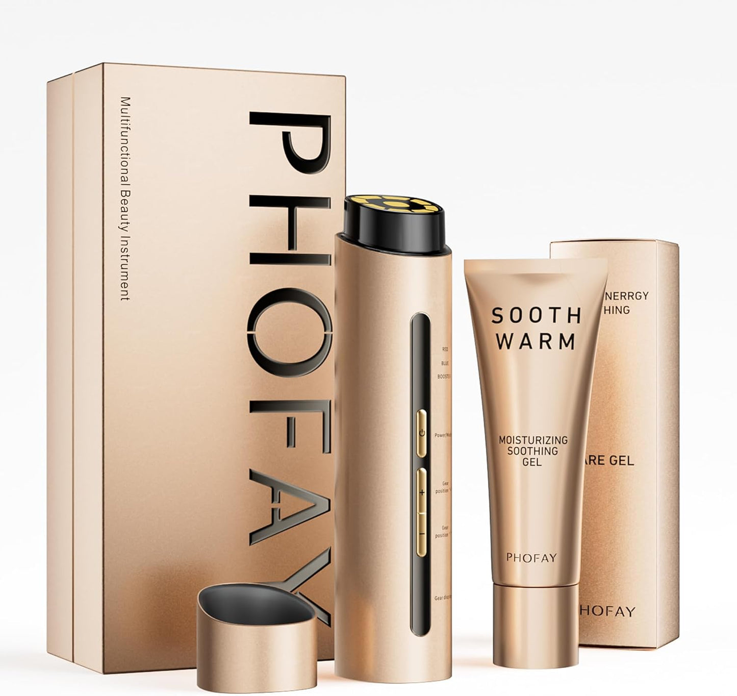 PHOFAY Dispositivo facial 3 en 1, gel a juego de 1.4 onzas. Disposi...