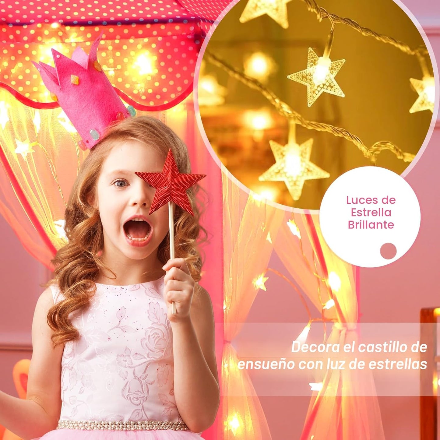 Monobeach Tienda de campaña de princesa para niñas, casa de juegos...