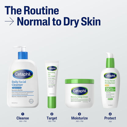Cetaphil Lavado Facial, Limpiador Facial Diario para Piel Sensible, Mixta a Grasa, 16 Oz, Sin Fragancia, Espuma Suave, Sin Jabón, Hipoalergénico