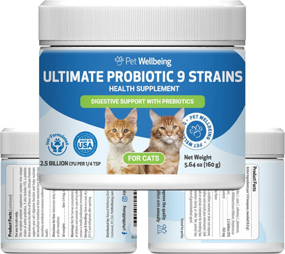 Pet Wellbeing Ultimate Probiotic 9 cepas con prebióticos FOS para g...
