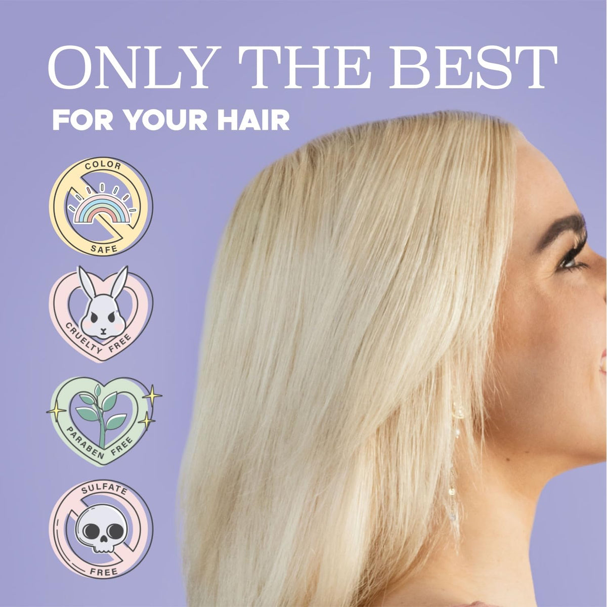 Luseta - Juego de champú y acondicionador morado para cabello rubio...