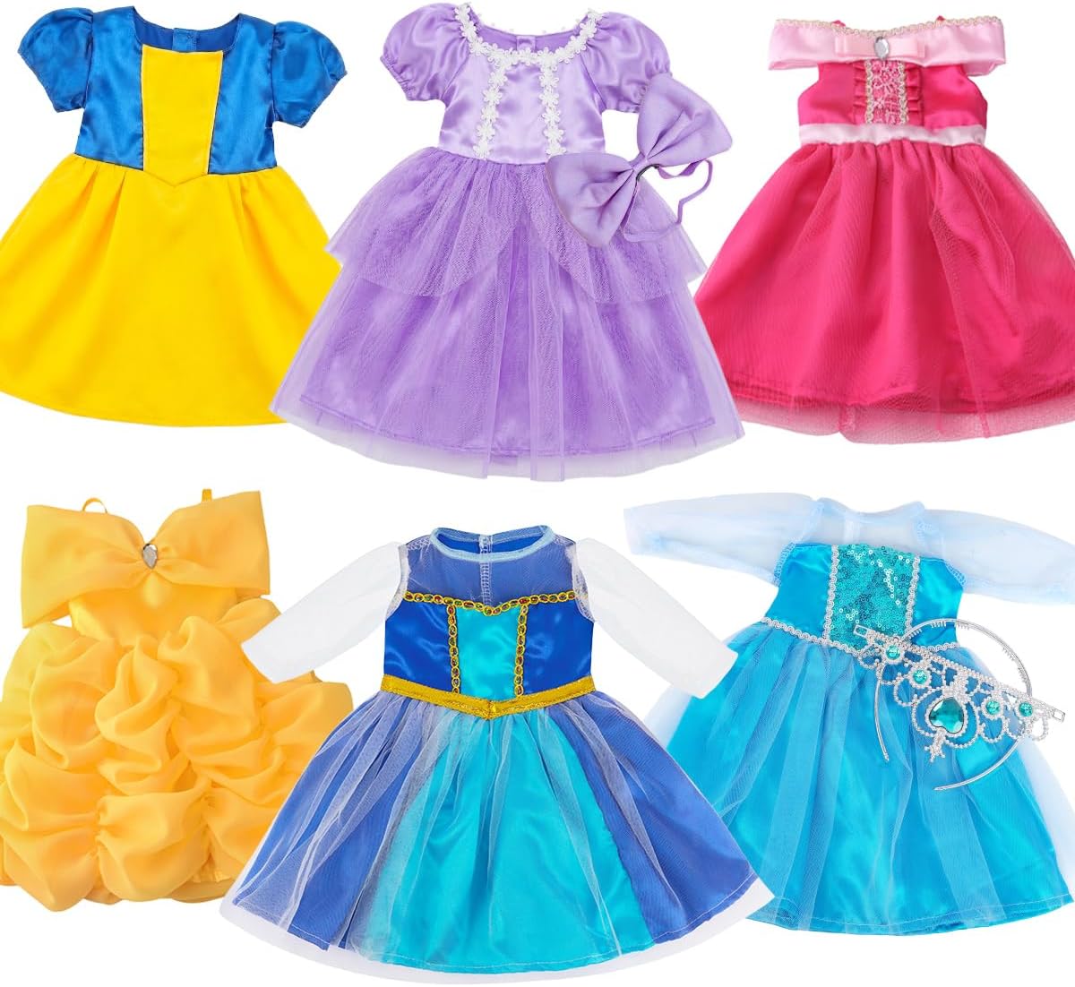 18INDC 6 juegos de vestidos de princesa para muñecas de 18 pulgadas...