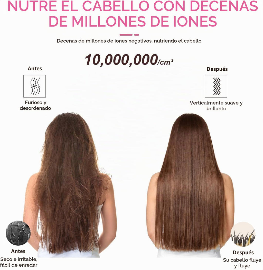 MEGAWISE Cepillo alisador de pelo iónico de cerámica, calentamiento...