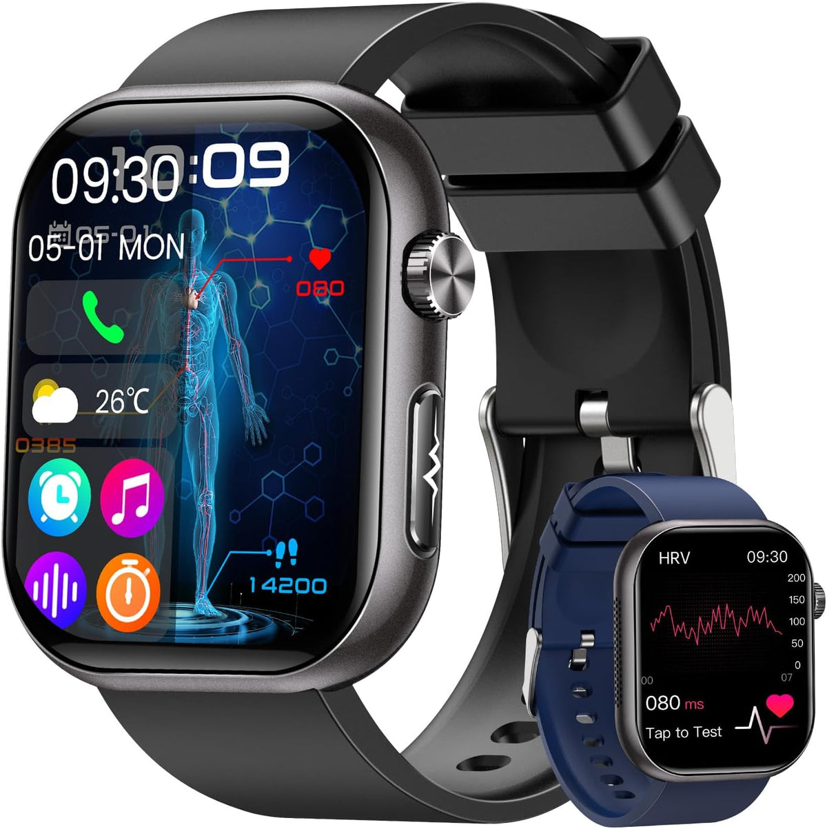 Relojes inteligentes para hombres, reloj inteligente AMOLED de salu...