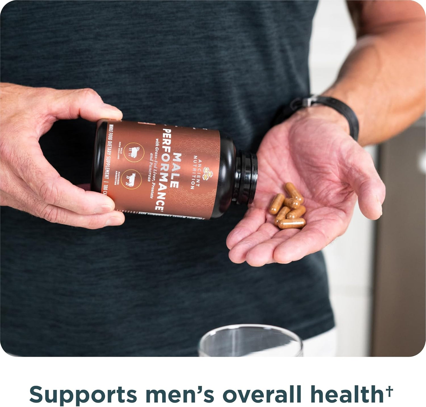 Ancient Nutrition Suplementos de Órganos para Hombres, Cápsulas de...
