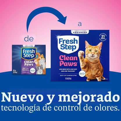 Fresh Step Clean Paws Arena para gatos con frescura Febreze, Arena...