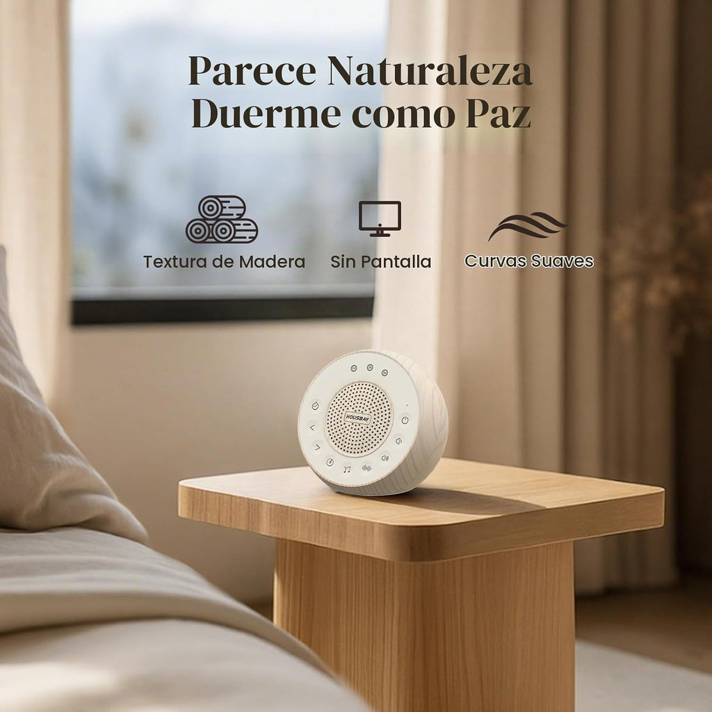 HOUSBAY Máquina de sonido ruido blanco para dormir con grano de mad...