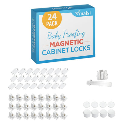 Vmaisi Cerraduras magnéticas adhesivas para armarios y cajones (paq...