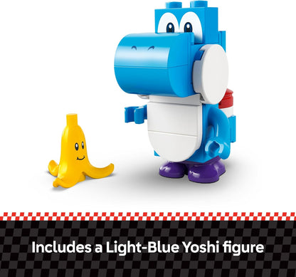 LEGO Super Mario: Bicicleta de Yoshi del Mario Kart - Juego de Construcción de Juguetes para Niños, Niños y Niñas, Edades 7+ - Juguete del Mario Kart para Fans con Yoshi Azul - Idea de Regalo para