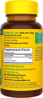 Nature Made Vitamina E 267 mg (400 UI) d-alfa, suplemento dietético...