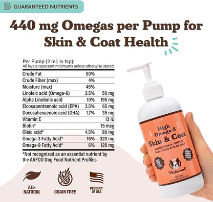 Natural Dog Company Aceite para Piel y Pelaje (16 oz.), Apoya la Sa...