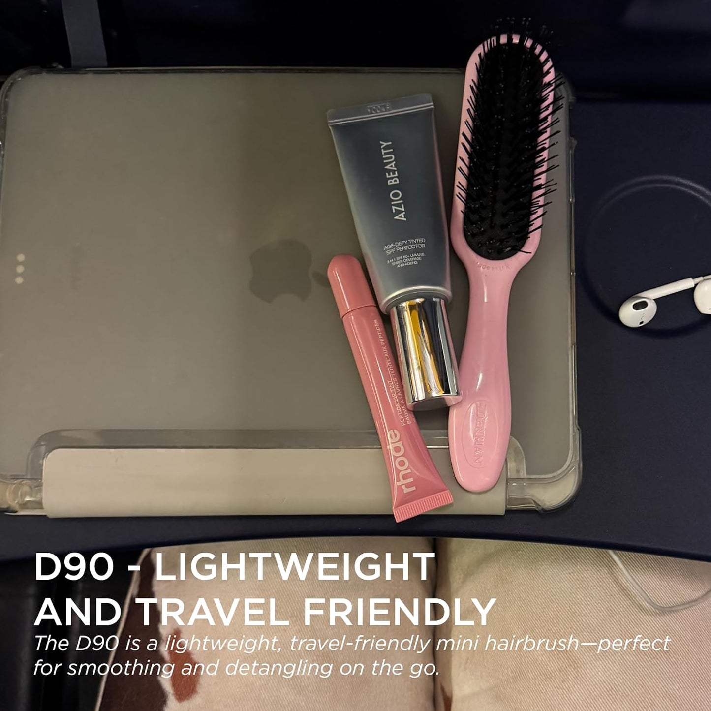 Denman Mini cepillo Deatngling para cabello corto, removedor suave de nudos húmedos y secos para niños y adultos, D90 Pink Crush
