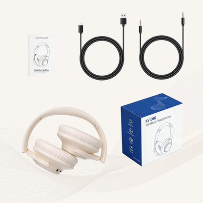 KVIDIO Auriculares Bluetooth sobre la oreja, 65 horas de reproducci...