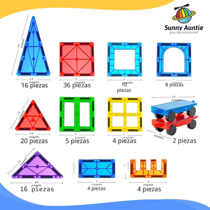 SUNNY AUNTIE Juego de azulejos magnéticos de 125 piezas XL con bols...