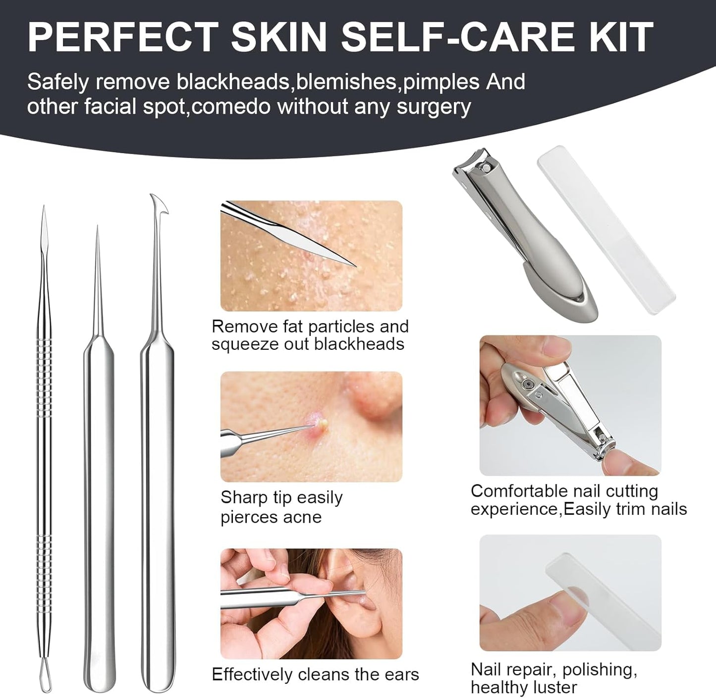 Meidaier Kit de herramientas de eliminación de puntos negros de ale...