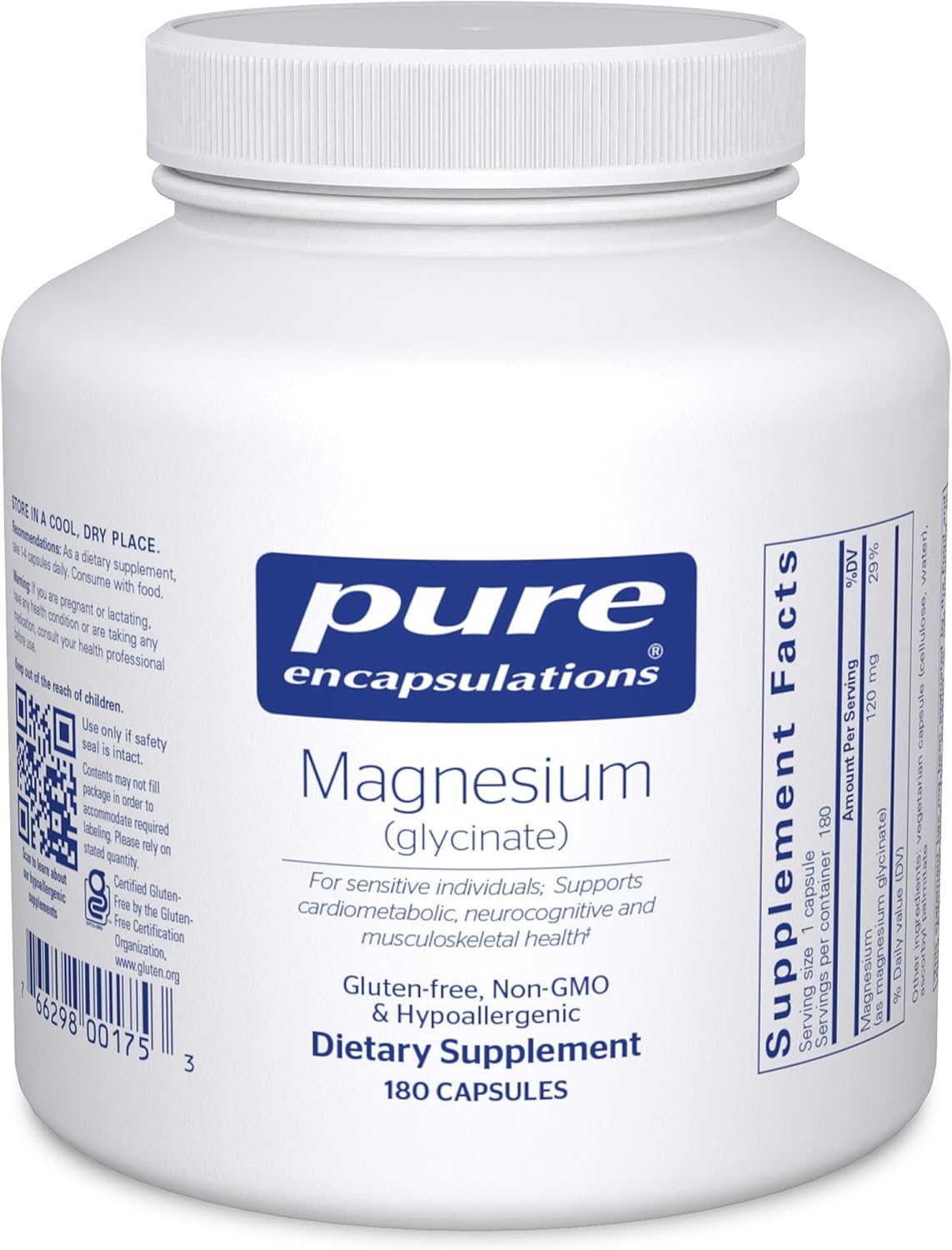 Pure Encapsulations Magnesio (glicinato) - Suplemento para apoyar e...
