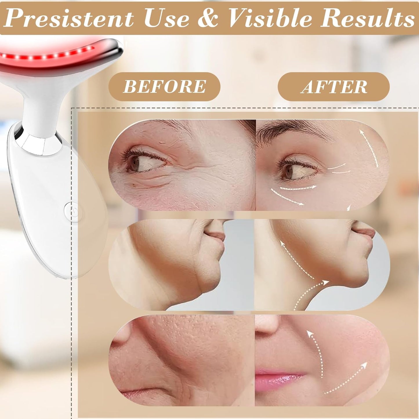 Masajeador facial para mujeres y hombres, rodillo facial para apret...