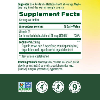 MegaFood Vitamina D3 1000 UI (25 mcg) - Suplemento de apoyo inmunol...