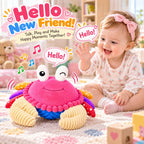 SAIMAND Juguete de cangrejo rosado, regalo musical interactivo de l...