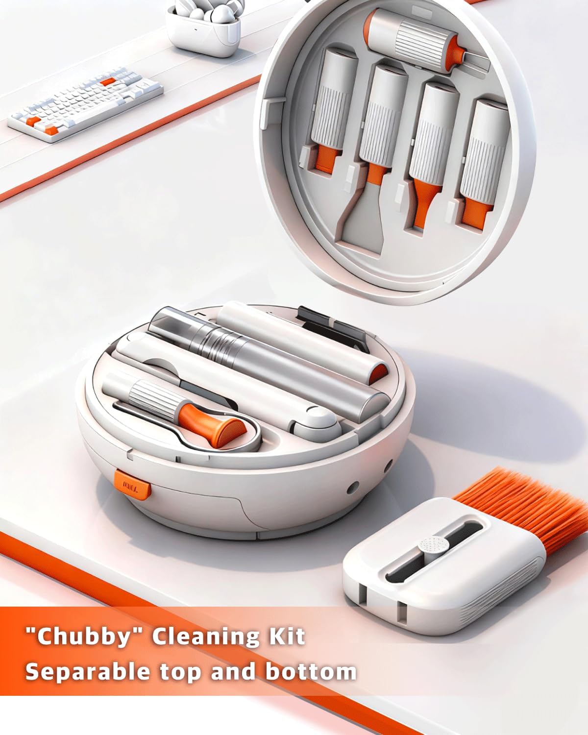 Kit de limpieza electrónica 25 en 1 - Divisor de cargador + extractor de llaves/cepillos/hisopos de limpieza profunda para teléfonos, portátiles, cámaras, realidad virtual, auriculares y