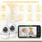 HelloBaby Pantalla dividida de 6 "sin monitor de bebé WiFi 2 cá...