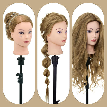 Cabeza de maniquí de 28 pulgadas de cabello humano, cabeza de maniq...