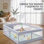 XVISHX Corralito para bebés de 50 x 50 pulgadas, corralito para beb...