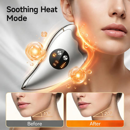 Masajeador facial eléctrico con microcorriente y calentado, 2 en 1...