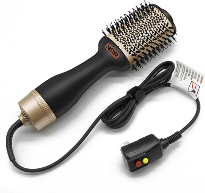 NOOR Cepillo secador de pelo caliente 4 en 1, control de encrespamiento, cepillo secador de pelo, cepillo secador de pelo, cepillo para secar y alisar voluminizar aire caliente estilizador para todos