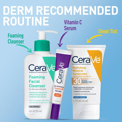 CeraVe Protector solar mineral hidratante SPF 30 con tinte transpar...