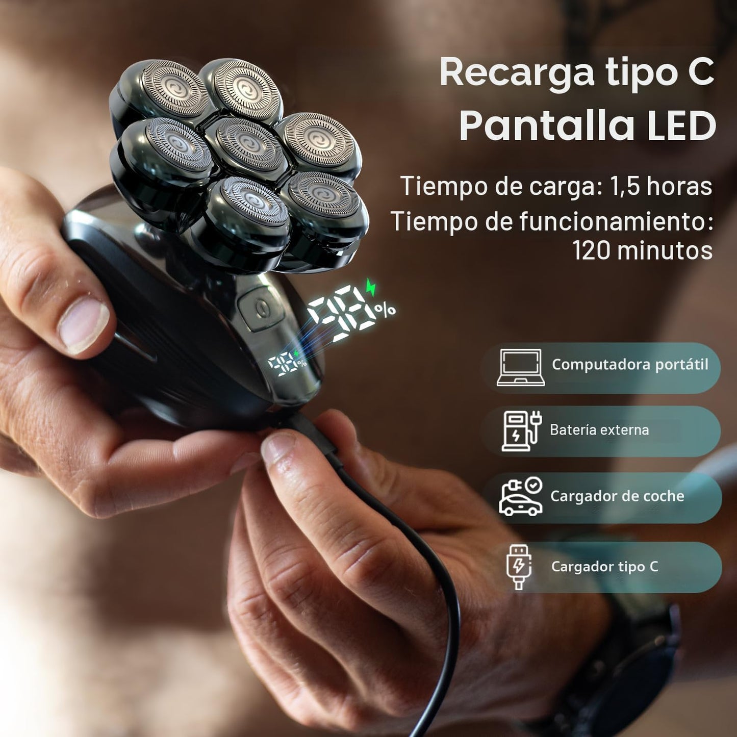 Afeitadoras de cabeza para hombres calvos: afeitadora de cabeza des...