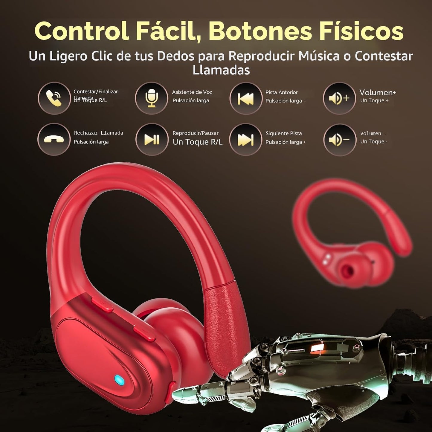 HAOYUYAN Auriculares inalámbricos, auriculares Bluetooth deportivos...