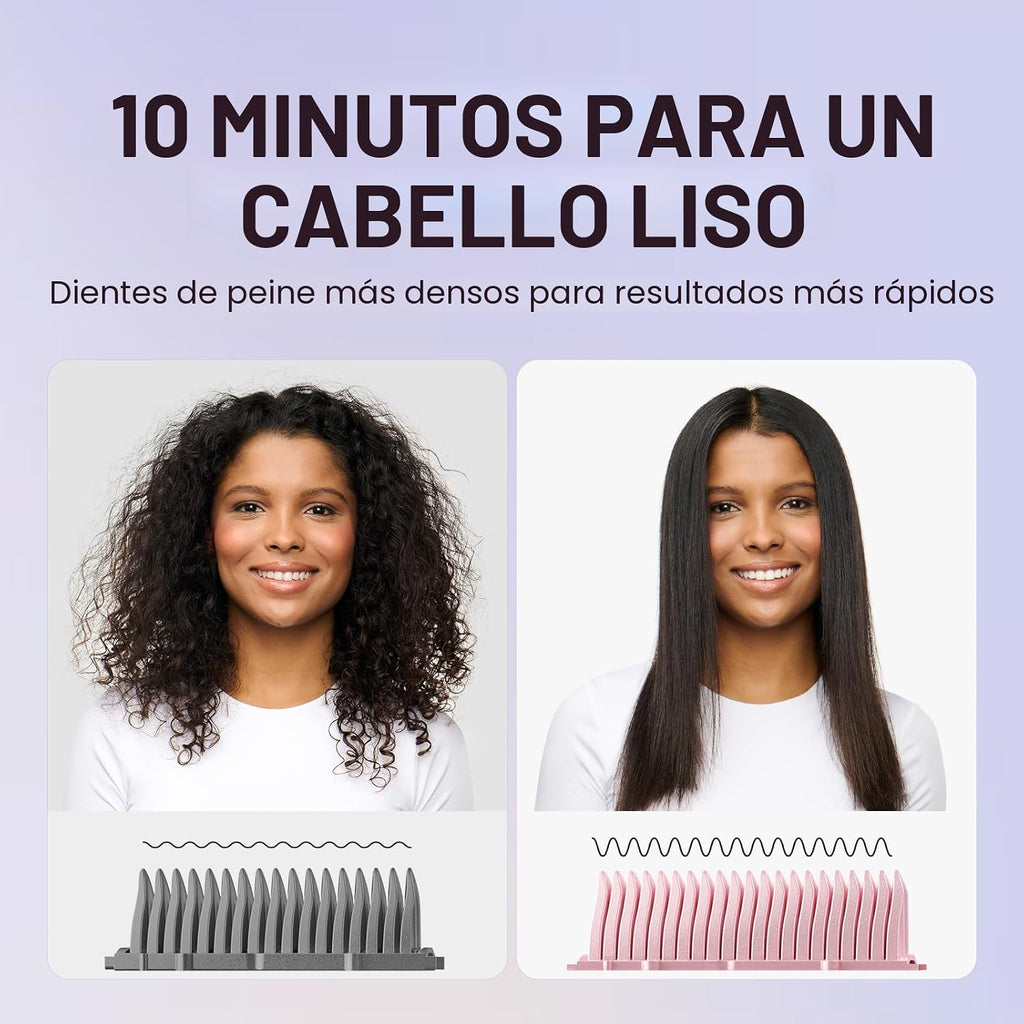Wavytalk - Cepillo alisador de pelo, cepillo alisador iónico elegan...