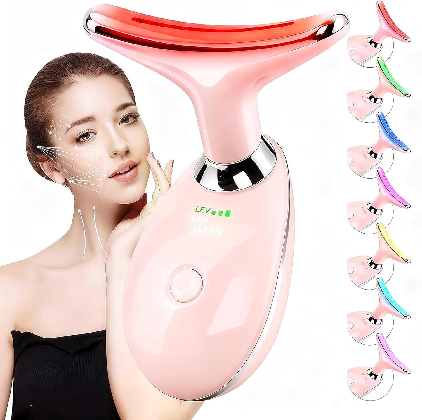 Máquina de masaje facial de 7 colores para mujeres, herramienta de...