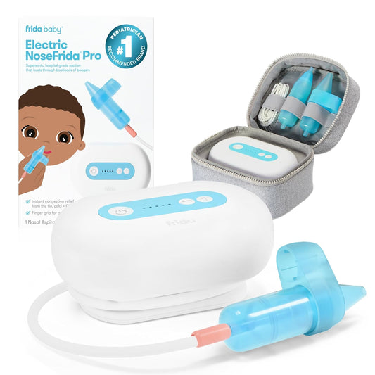 Frida Baby Aspirador nasal eléctrico NoseFrida Pro para bebé, succión de grado hospitalario, succión de nariz para bebés y niños pequeños, aspirador nasal para aliviar la congestión, 5 niveles de