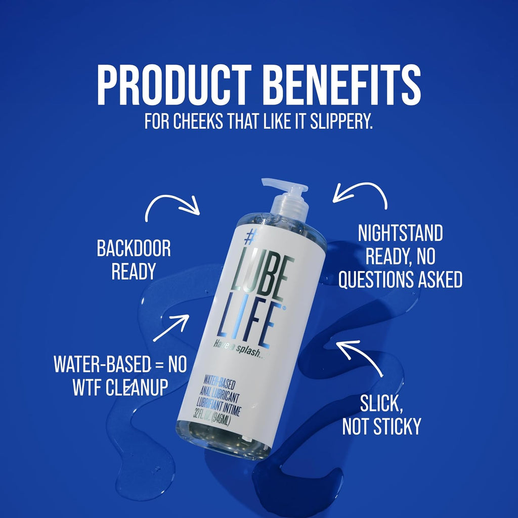 LubeLife Lubricante anal a base de agua para hombres, mujeres y par...