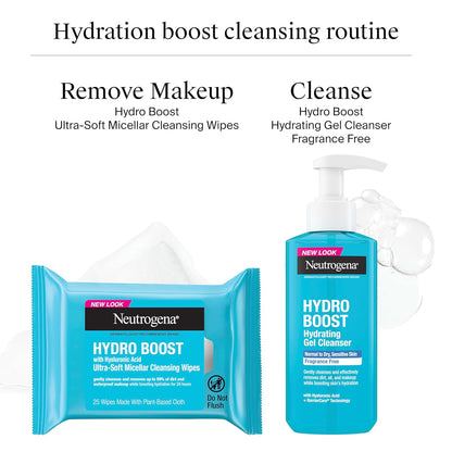 Neutrogena Hydro Boost - Lavado facial, sin fragancia, limpiador fa...
