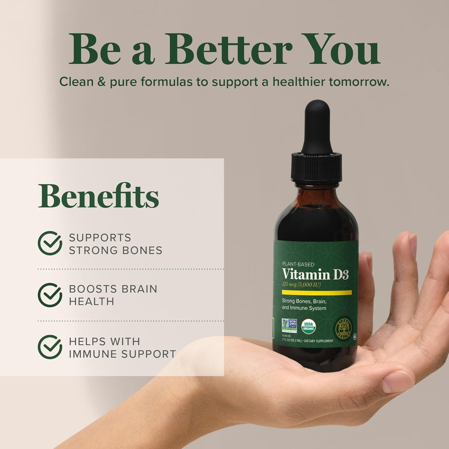Global Healing Center Suntrex - Vitamina líquida D3 | 5000 UI para...