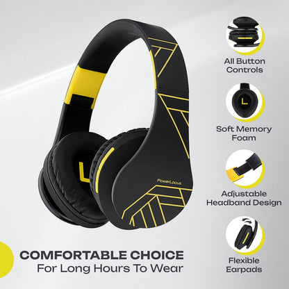 PowerLocus - Audífonos Bluetooth sobre las orejas, auriculares inal...