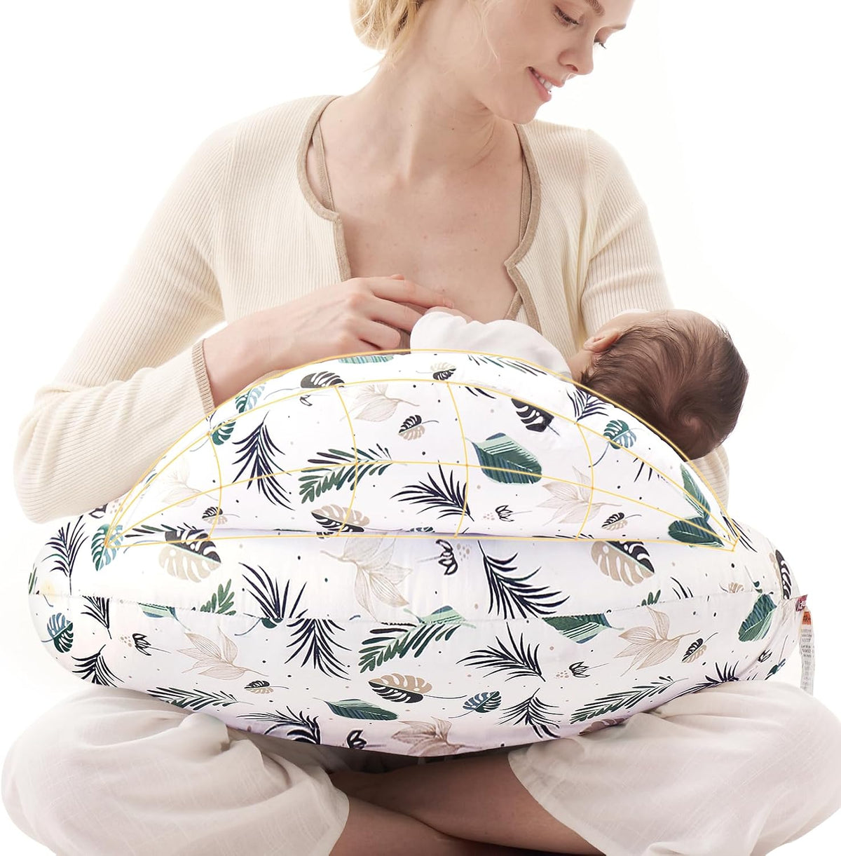 Momcozy - Almohada de lactancia con barrera de seguridad pionera: m...
