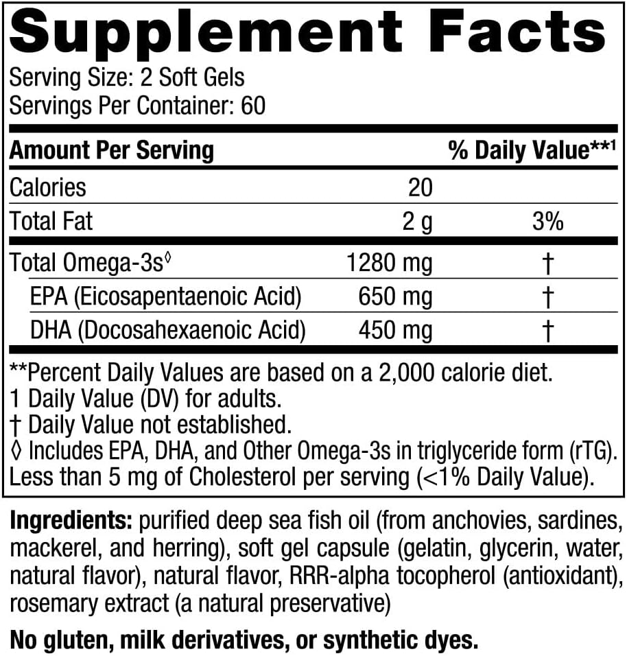 Nordic Naturals Ultimate Omega, sabor a limón, 120 cápsulas blandas...