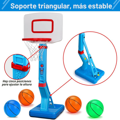 Aro de baloncesto para niños pequeños, mini, ajustable, para interi...
