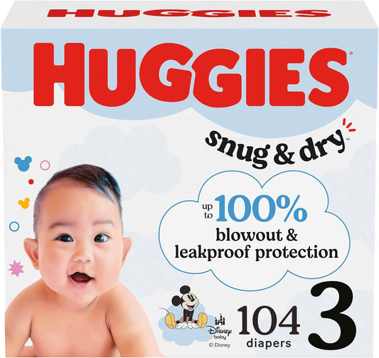 Huggies Pañales de tamaño 3, pañales para bebé Snug &amp; Dry, tall...